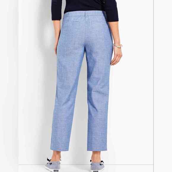 Talbots the‎ perfect crop 3 button Chambray blue plus size 16WP NEW!! - Picture 2 of 11
